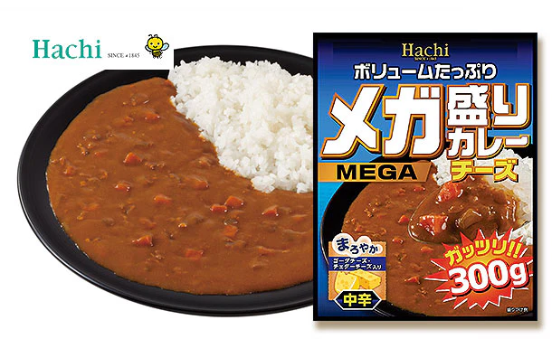 ハチ食品「メガ盛りカレー チーズ 中辛」300g