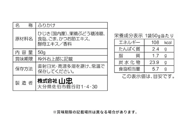 山忠「国産 ひじき白和えの素（豆腐半丁用）＆ひじきふりかけ しそ風味ソフトタイプ」各10袋【レターパックプラス便】 - Image 5