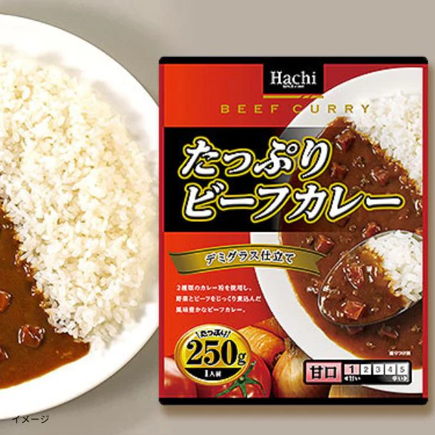 ハチ食品「たっぷりビーフカレー 甘口」250g