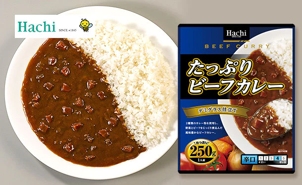 ハチ食品「たっぷりビーフカレー 辛口」250g