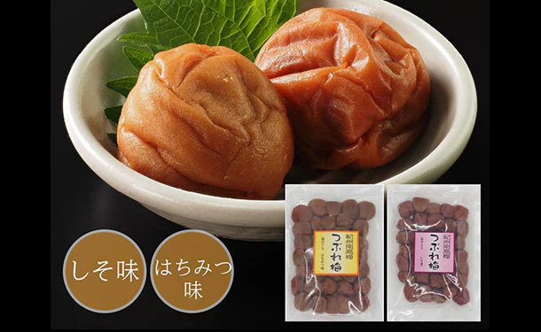 「紀州南高梅 つぶれ梅 Lサイズ しそ味・はちみつ味」各400g