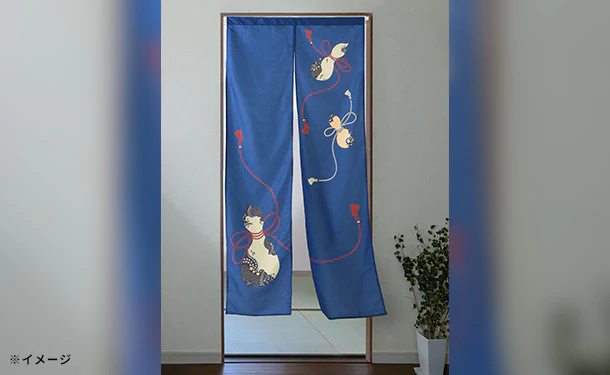 「洗える和風のれん ネイビー」