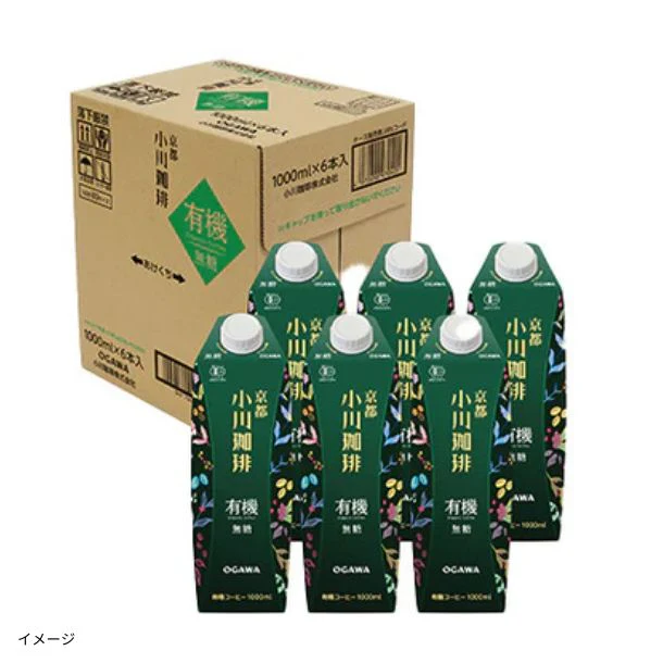 小川珈琲「有機珈琲 アイスコーヒー 無糖」1000ml