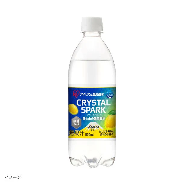 アイリスフーズ「富士山の強炭酸水 CRYSTAL SPARK レモン ラベルレス」500ml