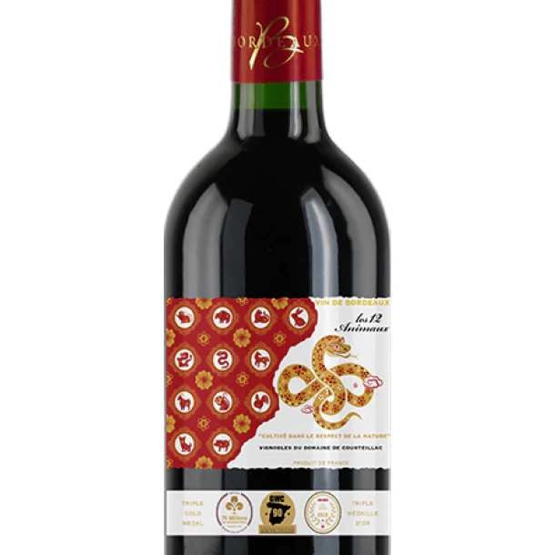 「2025年の干支ワイン!巳が描かれた自然派ボルドー レ・ドゥーザニモ」750ml - Image 2