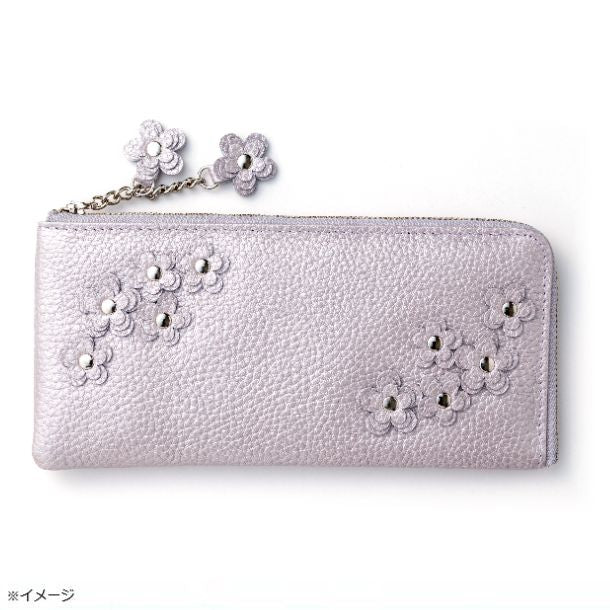 「スリムレザー財布 ホワイトモーブ」