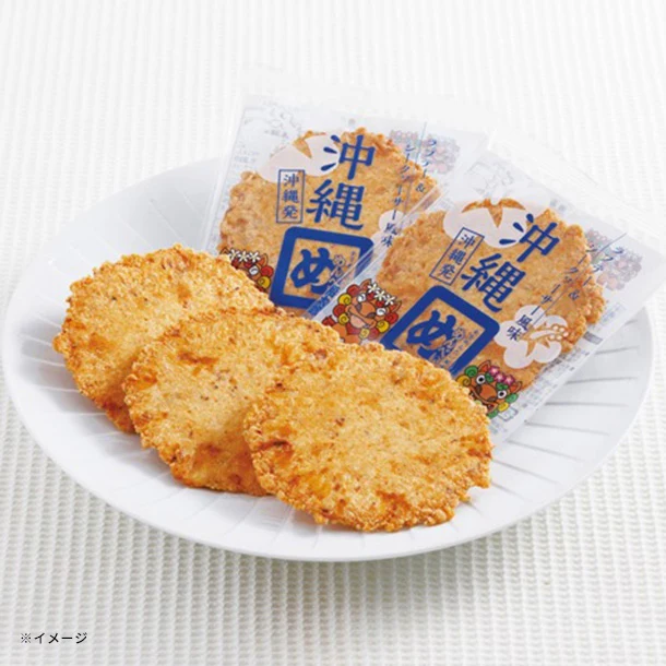 「沖縄めんべい ラフテー&シークヮーサー風味(2枚×8袋)」 - Image 2