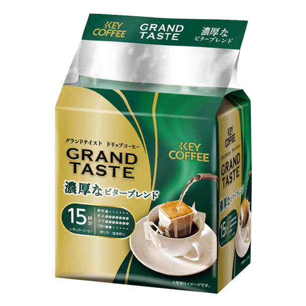 キーコーヒー「ドリップバッグ グランドテイスト 濃厚なビターブレンド(15杯分)」90g - Image 2