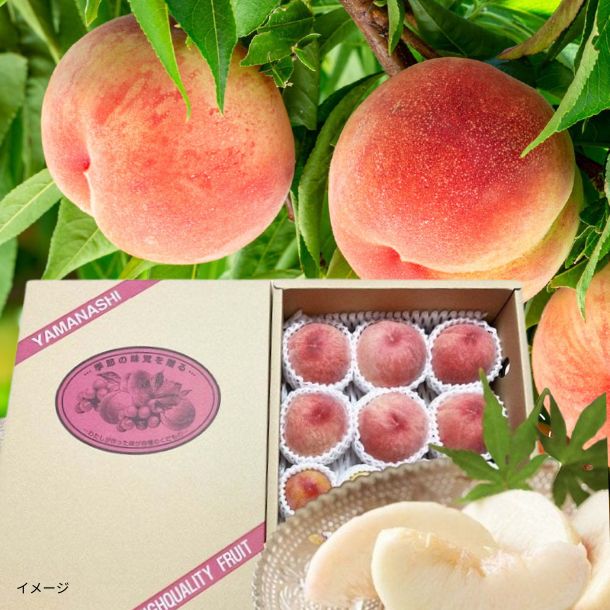 山梨県産「桃 はなよめ （秀品・8〜12玉） 化粧箱入り」約2kg
