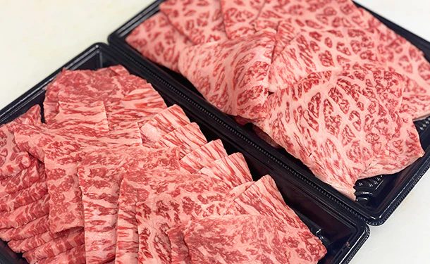 「黒毛和牛A4ランク以上 上ロース焼肉」500g×2パック