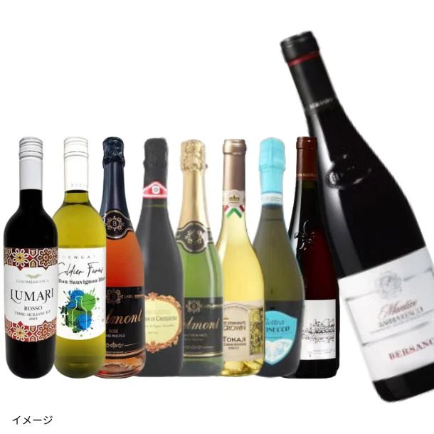「シャンパン・バローロ・ブルゴーニュなどの高級銘柄が必ず1本入る!ワイン福袋」計9本