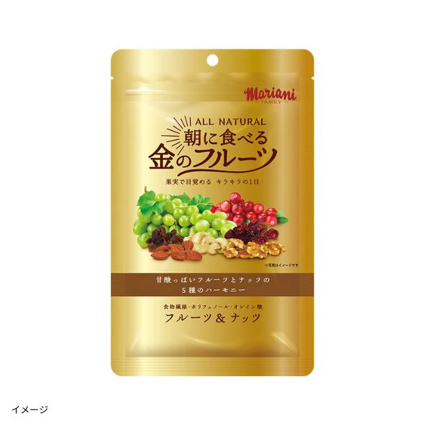「朝に食べる金のフルーツ フルーツ&ナッツ」90g