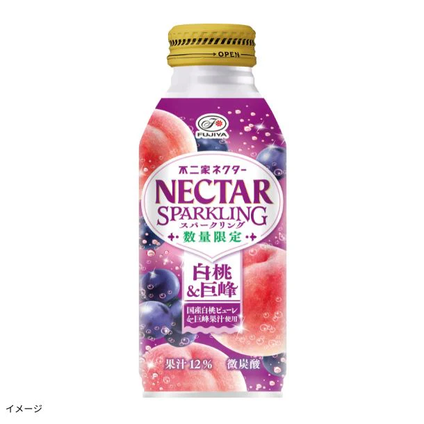 伊藤園「不二家ネクタースパークリング白桃&巨峰」380ml