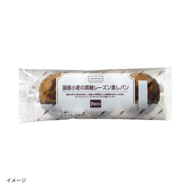 Pasco「国産小麦の黒糖レーズン蒸しパン」3個入